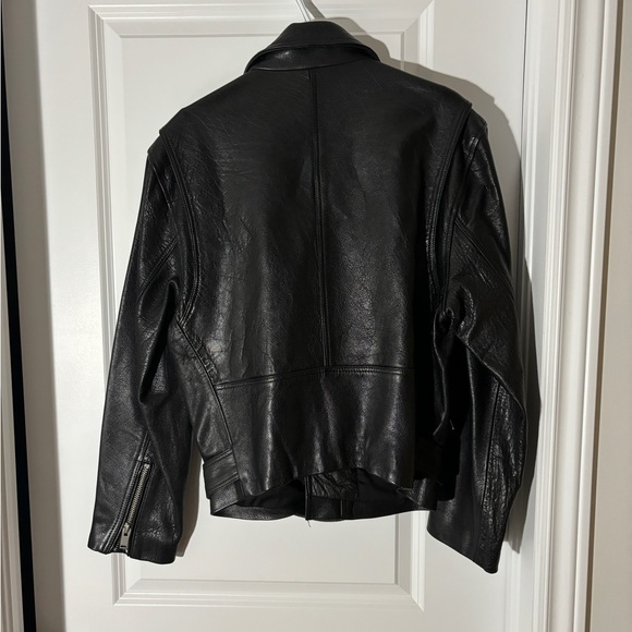 Zara black leather jacket - Picture 4 of 4